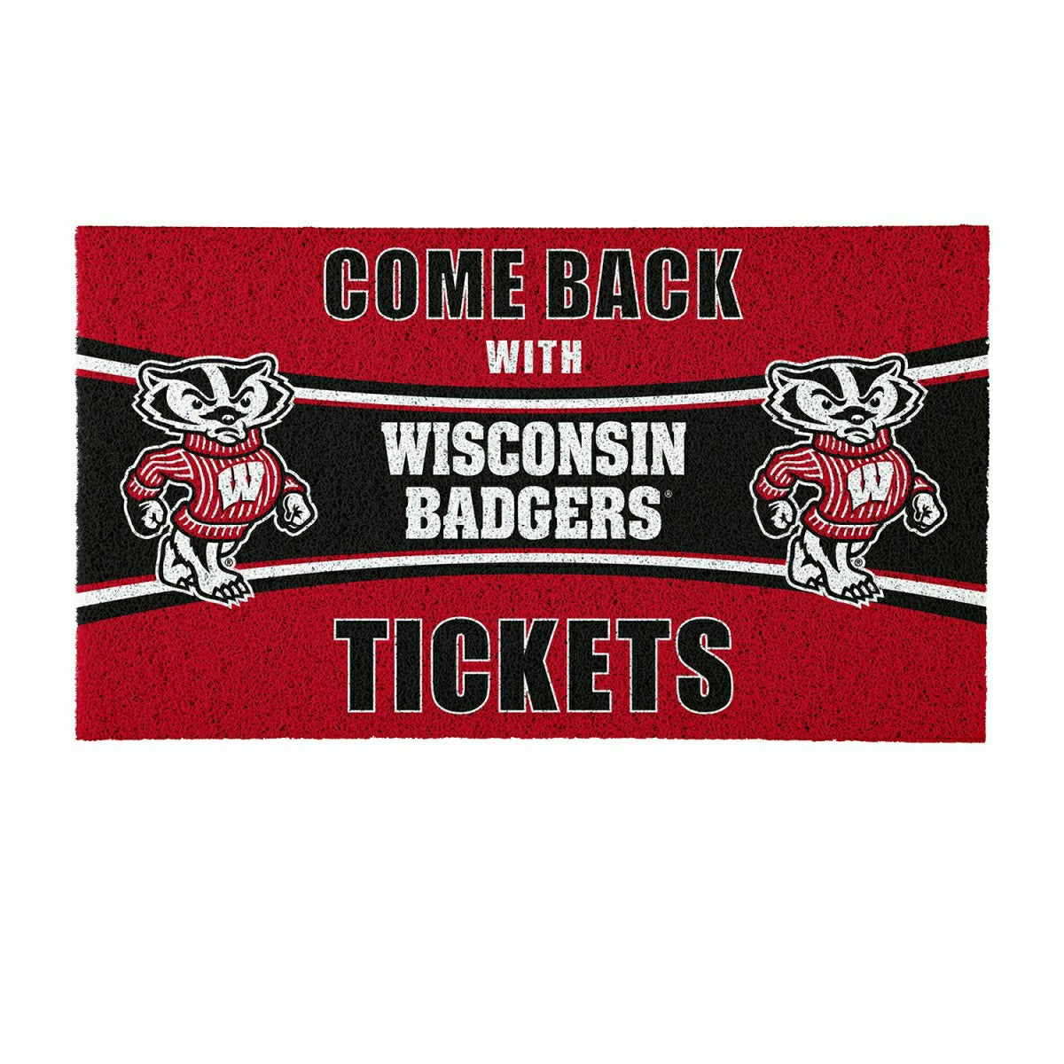 28" x 16" PVC Trapper Mat, Come Back with Tickets, University of Wisco
