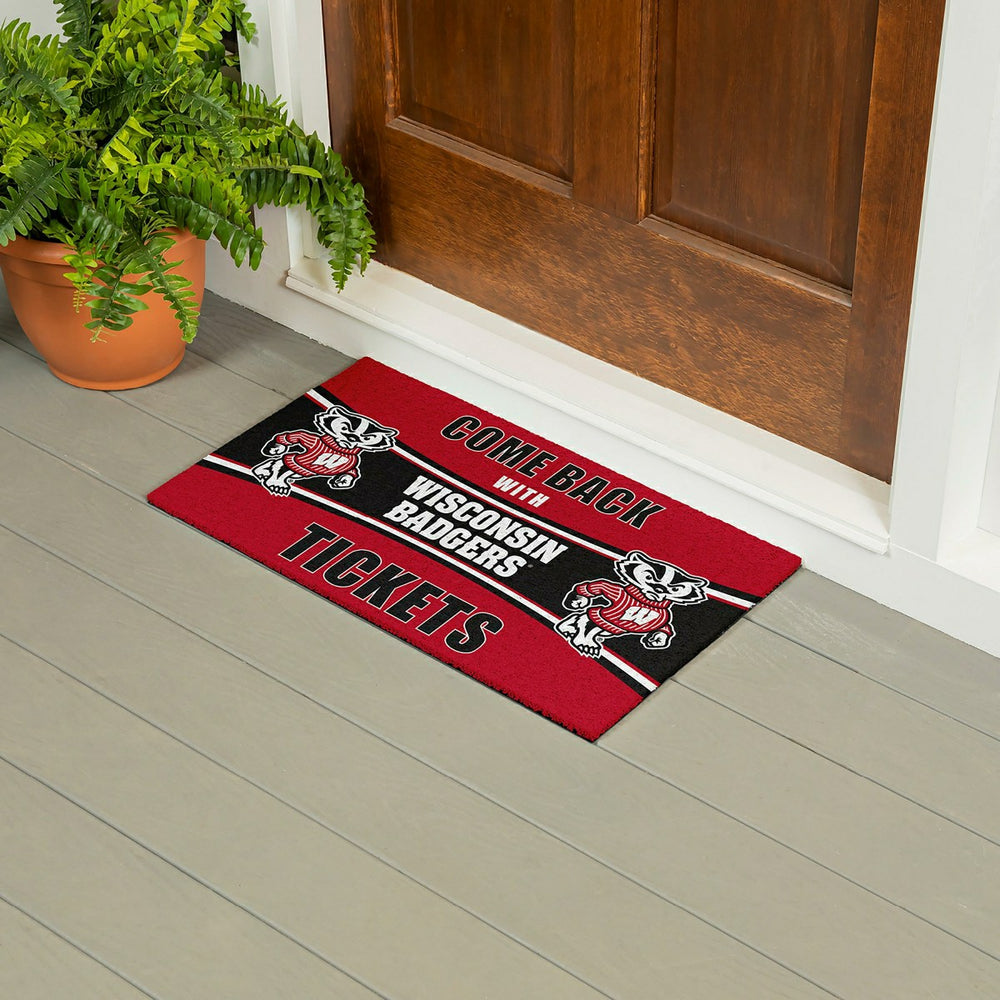 28" x 16" PVC Trapper Mat, Come Back with Tickets, University of Wisco