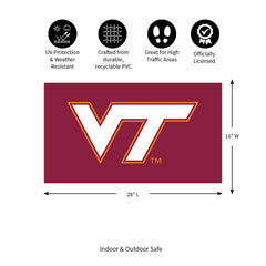 Full Color PVC Mat, 16" x 28", Virginia Tech