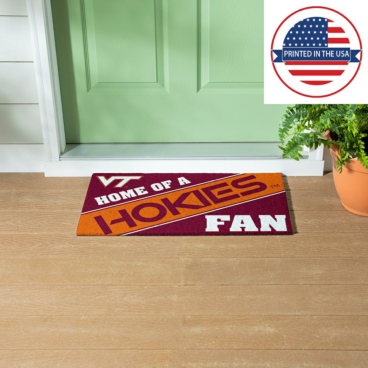 Virginia Tech, PVC Mat COLOR, Home of a Fan