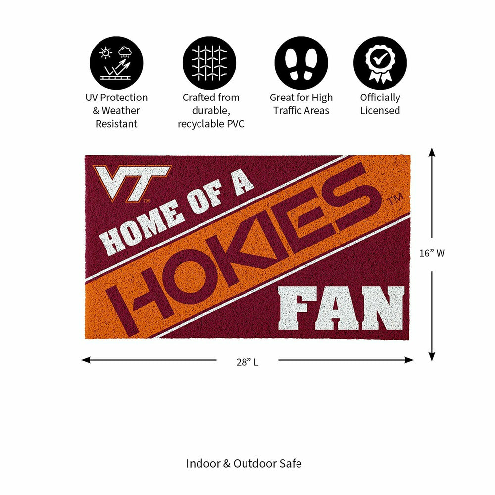 Virginia Tech, PVC Mat COLOR, Home of a Fan