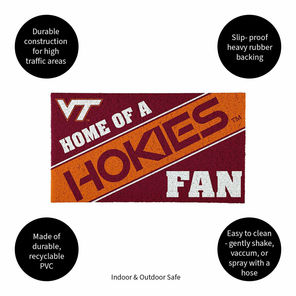 Virginia Tech, PVC Mat COLOR, Home of a Fan