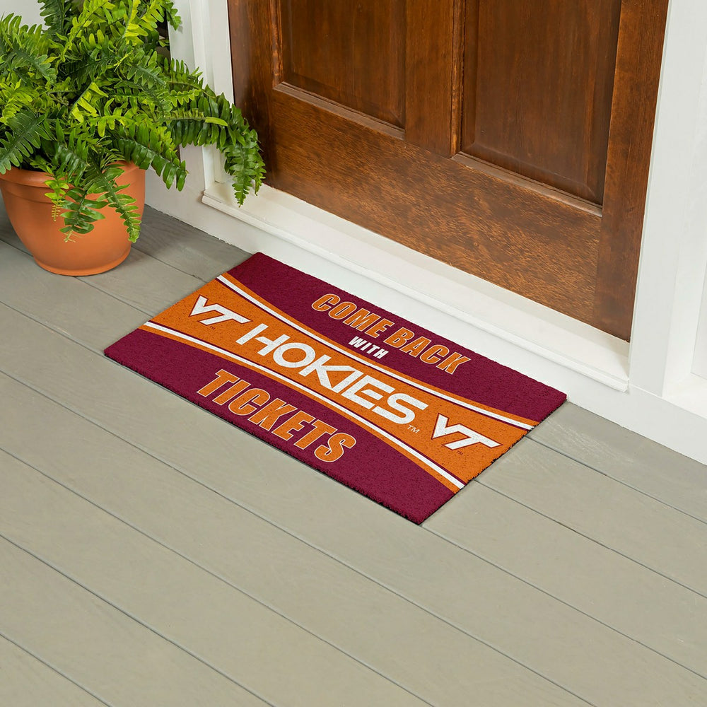 28" x 16" PVC Trapper Mat, Come Back with Tickets, Virginia Tech