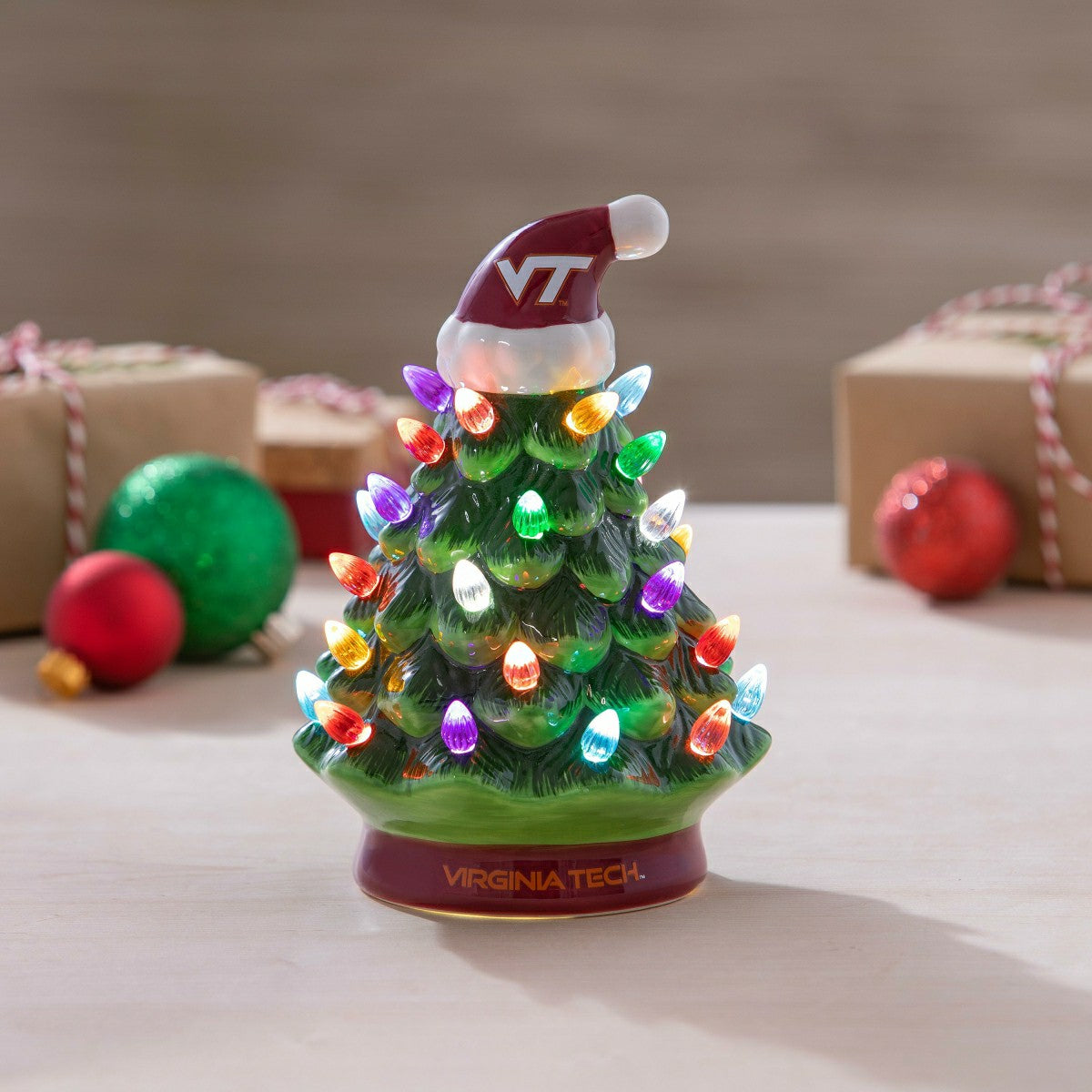8" LED Ceramic Christmas Tree, Virginina Tech