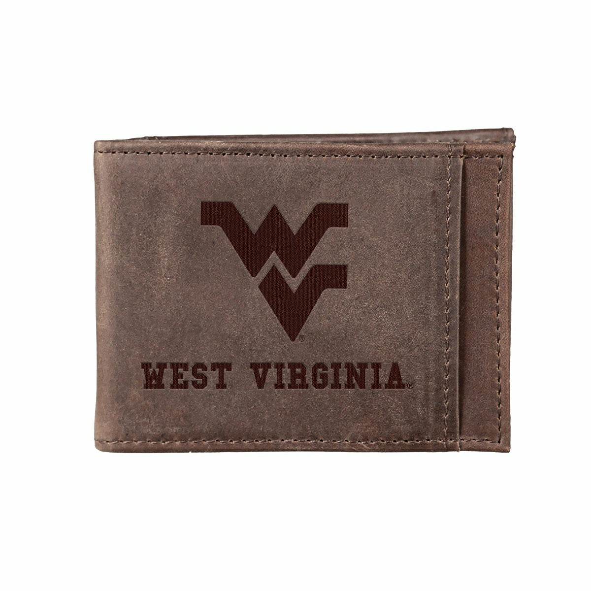 Front Pocket Wallet w/ RFID Blocking, West Virginia University, Brown