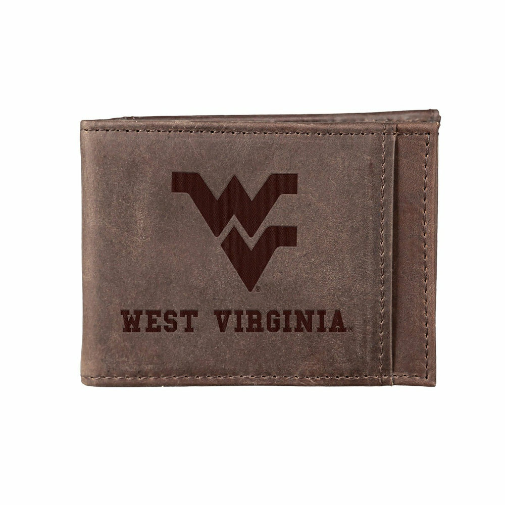 Front Pocket Wallet w/ RFID Blocking, West Virginia University, Brown