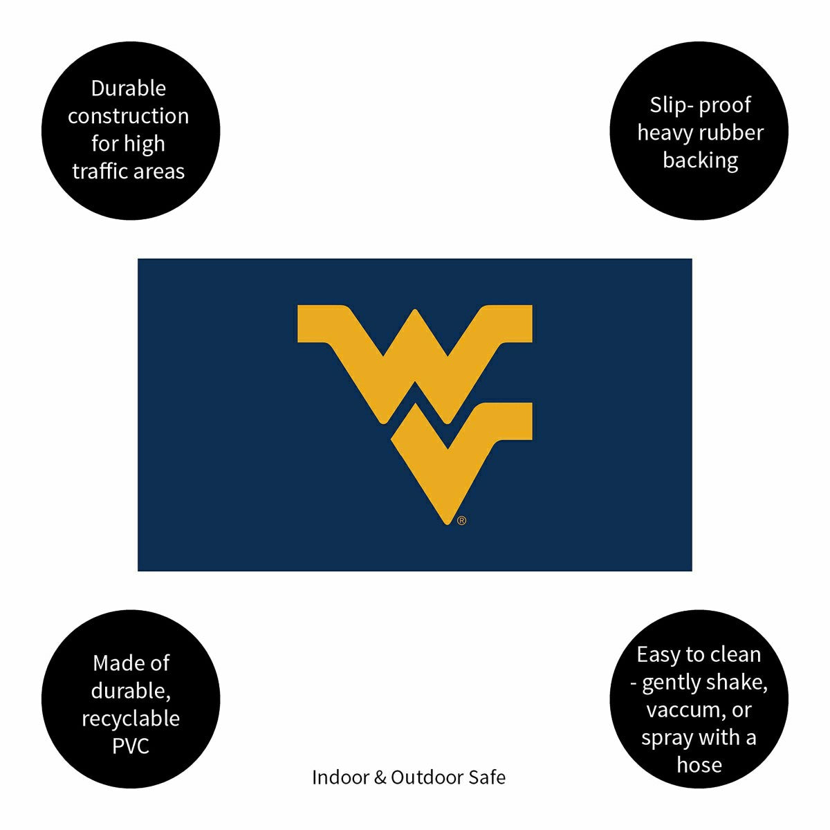 Full Color PVC Mat, 16" x 28", West Virginia University