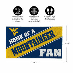 West Virginia University, PVC Mat COLOR, Home of a Fan