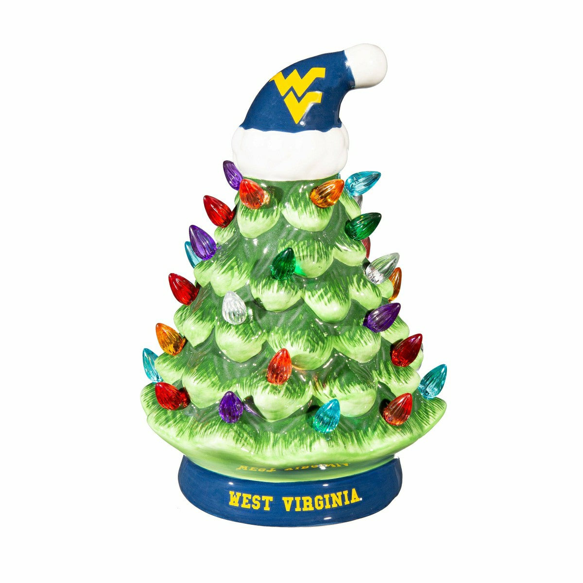 8" LED Ceramic Christmas Tree, West Virginia University