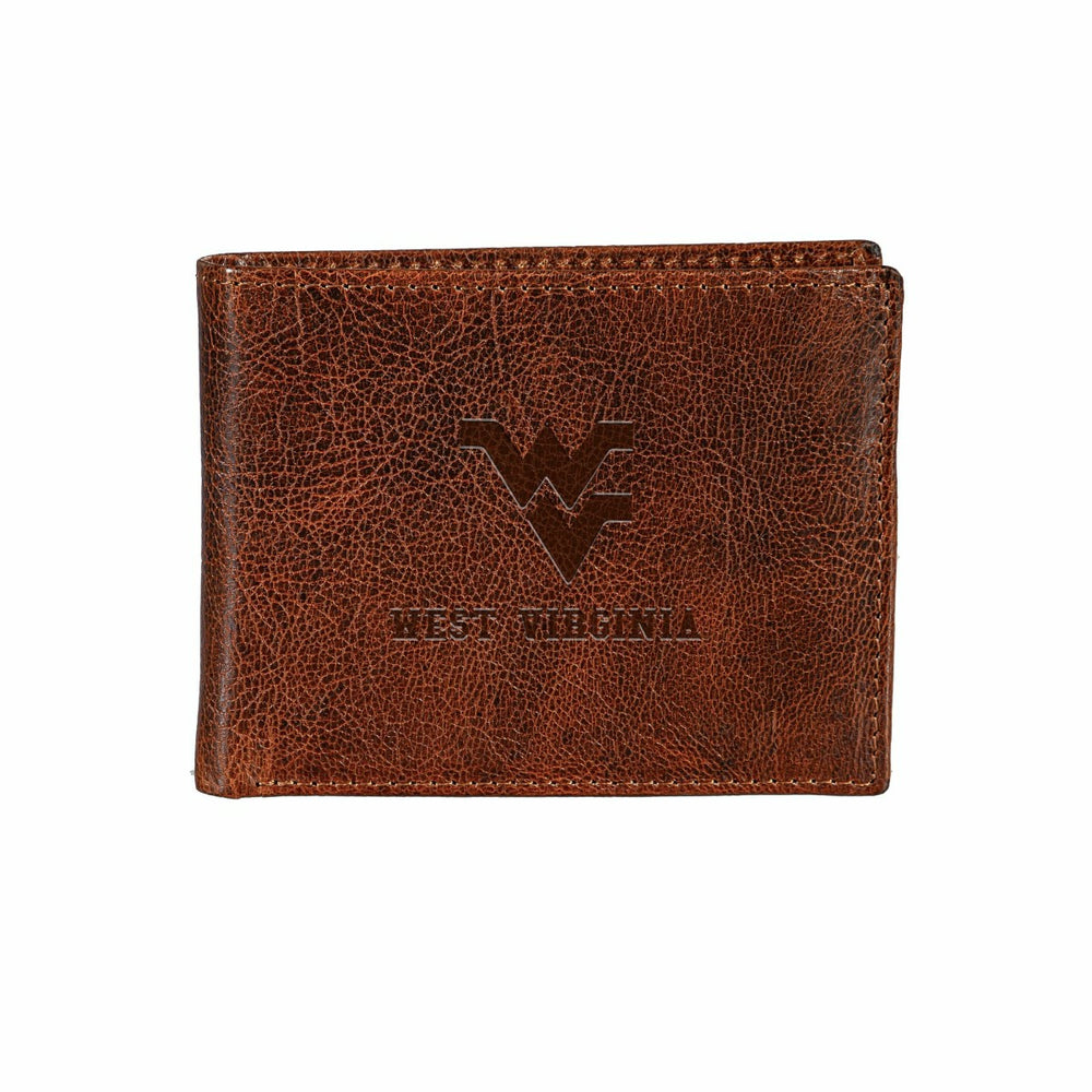 West Virginia University, Embossed 100% Genuine Tumbled Leather Passca
