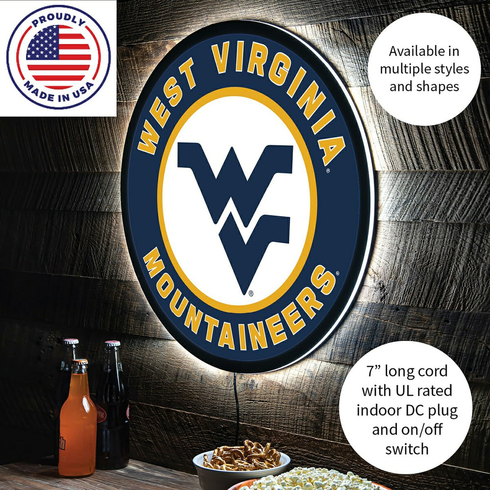 LED Wall Decor, Round, West Virginia University