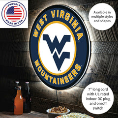 LED Wall Decor, Round, West Virginia University