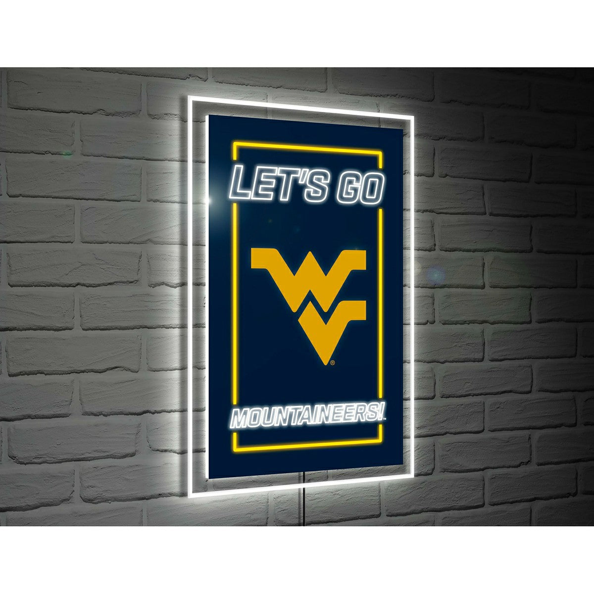West Virginia University College Rectangle Neolite LED Decor