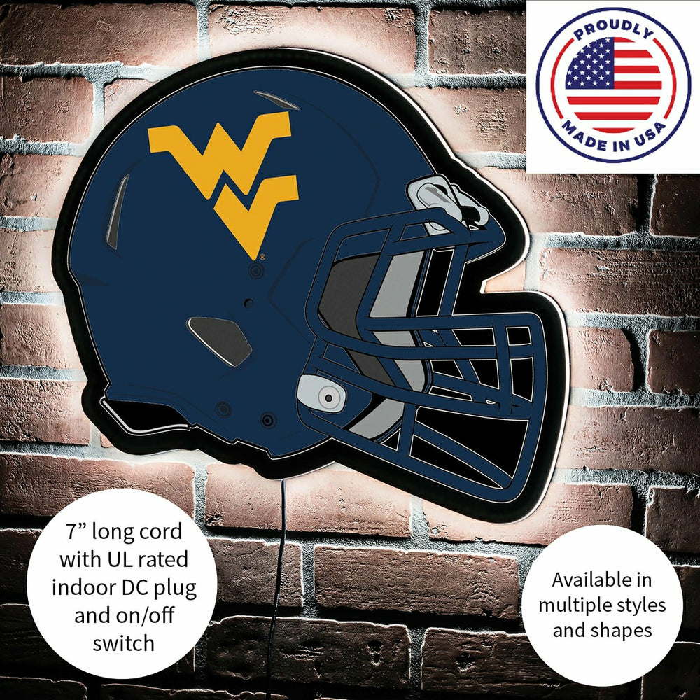 LED Wall Decor, Helmet, West Virginia University