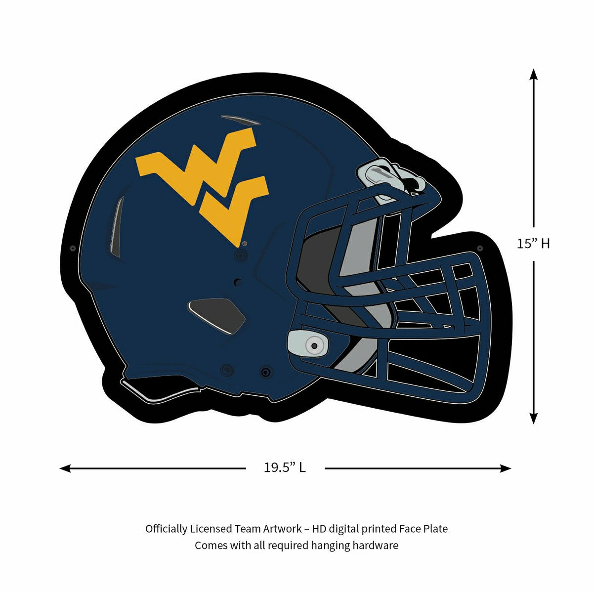 LED Wall Decor, Helmet, West Virginia University