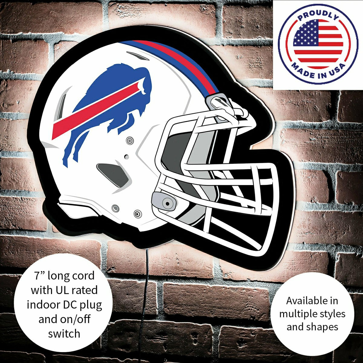 LED Wall Decor, Helmet, Buffalo Bills