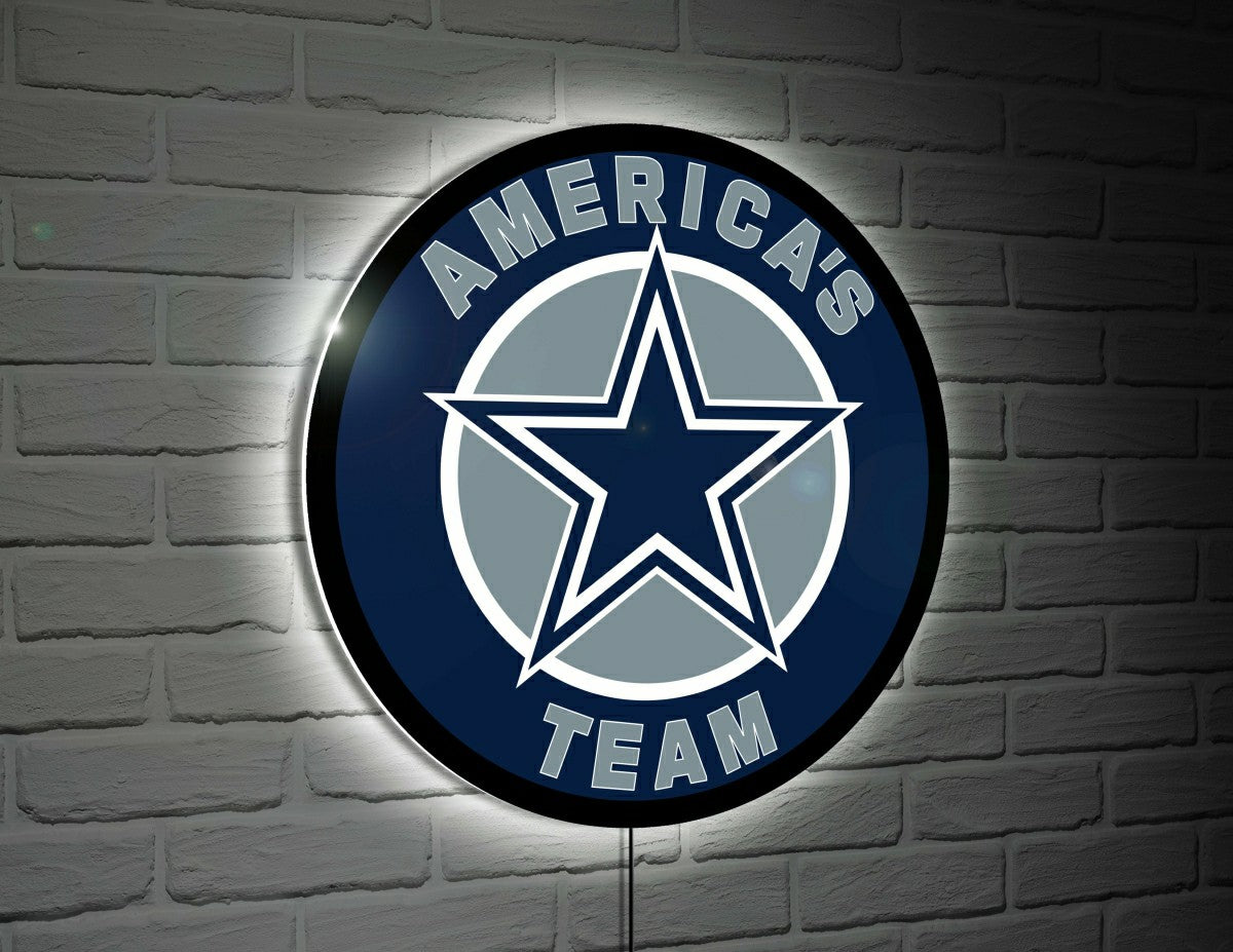 Dallas Cowboys America's Team NFL Football Large Round Edgelite LED De