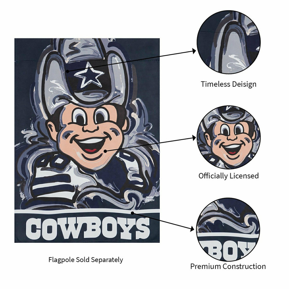 Dallas Cowboys Justin Patten Suede Garden Flag