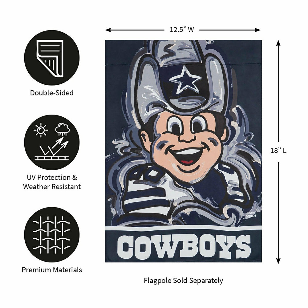 Dallas Cowboys Justin Patten Suede Garden Flag