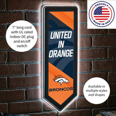 LED Wall Decor, Pennant, Denver Broncos