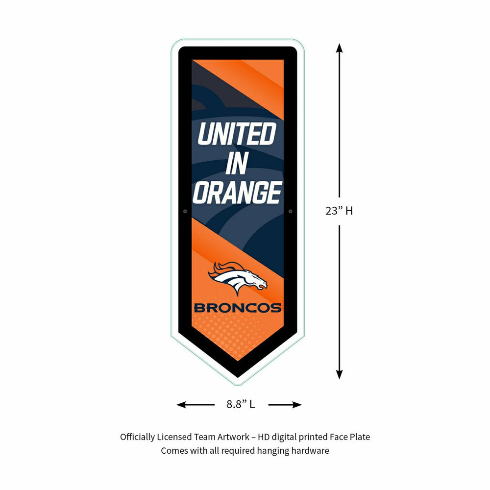 LED Wall Decor, Pennant, Denver Broncos