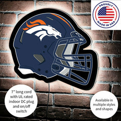 LED Wall Decor, Helmet, Denver Broncos