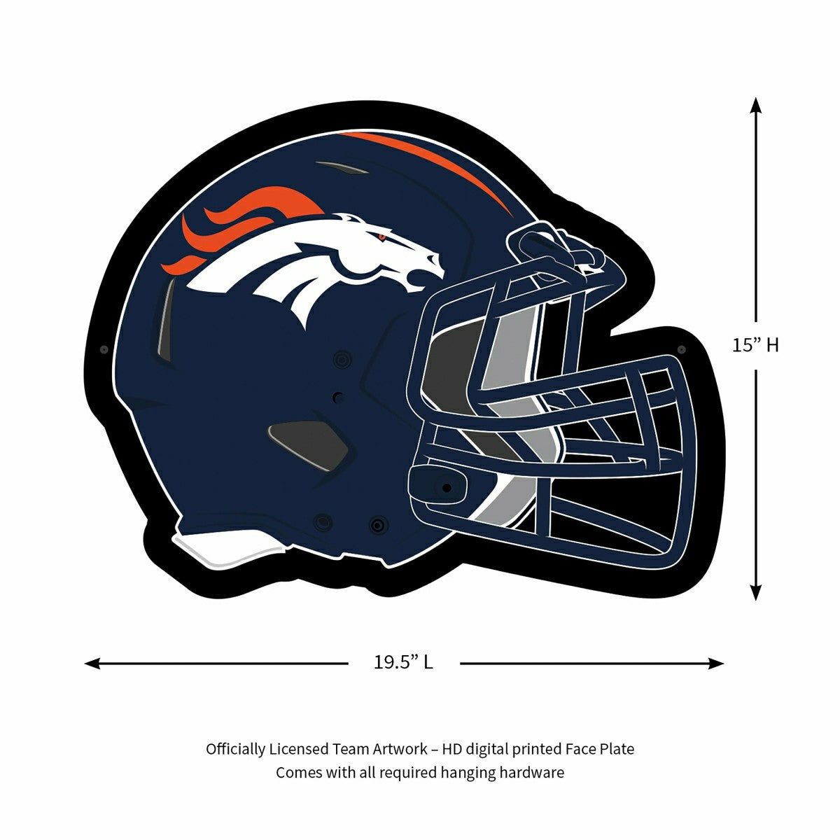 LED Wall Decor, Helmet, Denver Broncos