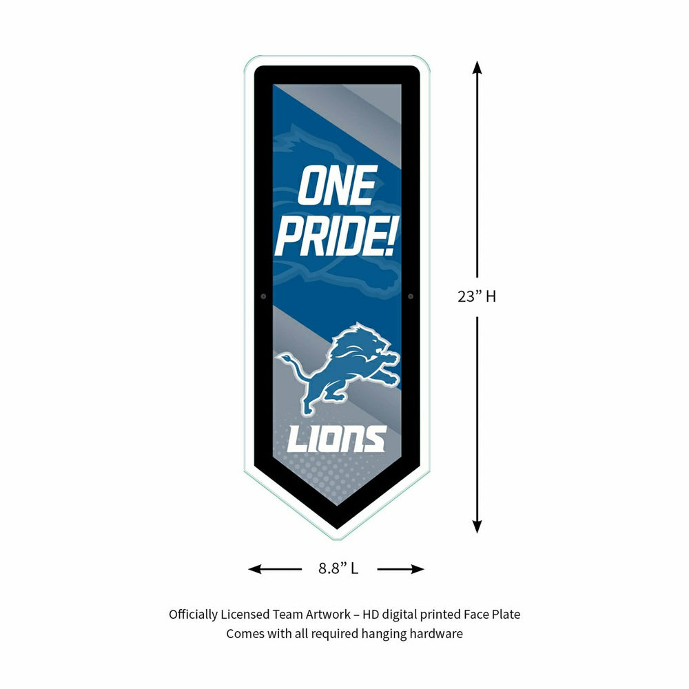 LED Wall Decor, Pennant, Detroit Lions