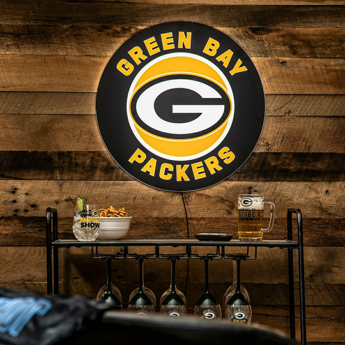LED Wall Decor, Round, Green Bay Packers