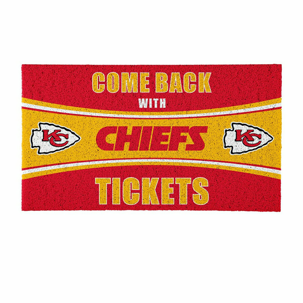 28" x 16" PVC Trapper Mat, Come Back with Tickets, Kansas City Chiefs