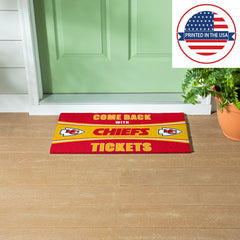 28" x 16" PVC Trapper Mat, Come Back with Tickets, Kansas City Chiefs