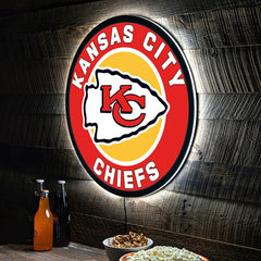LED Wall Decor, Round, Kansas City Chiefs