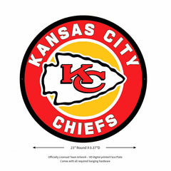 LED Wall Decor, Round, Kansas City Chiefs