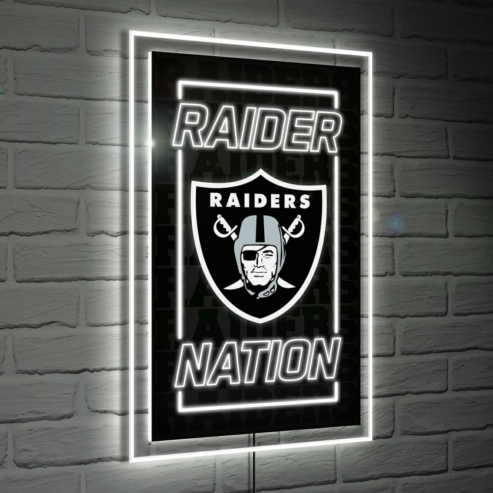 Las Vegas Raiders NFL Football Rectangle Neolite LED Decor