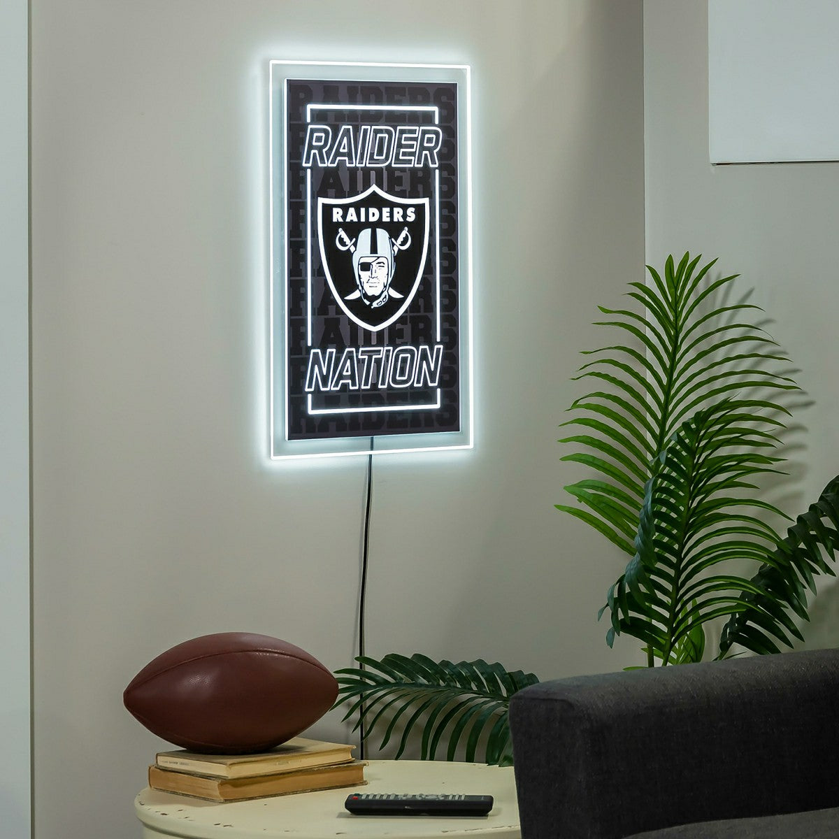 Las Vegas Raiders NFL Football Rectangle Neolite LED Decor