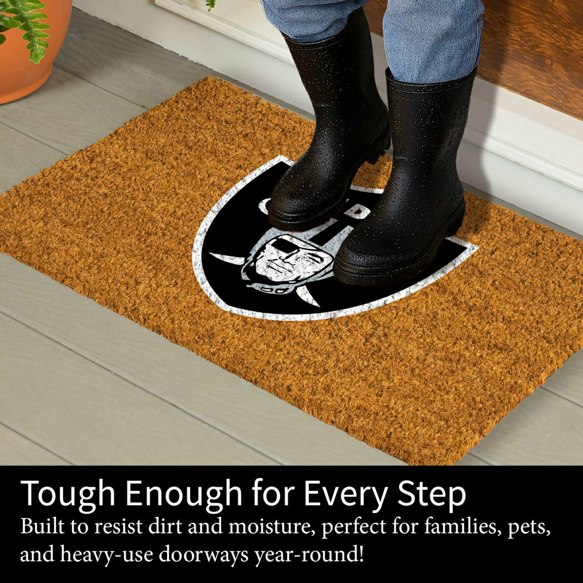 Coir Mat, 16"x28", Las Vegas Raiders