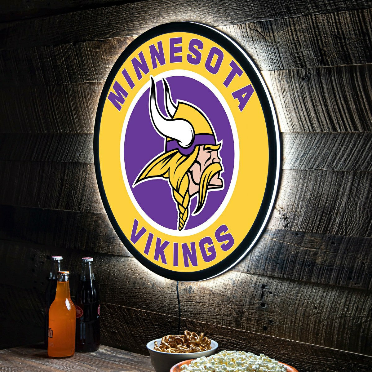 LED Wall Decor, Round, Minnesota Vikings