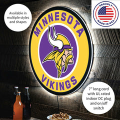 LED Wall Decor, Round, Minnesota Vikings