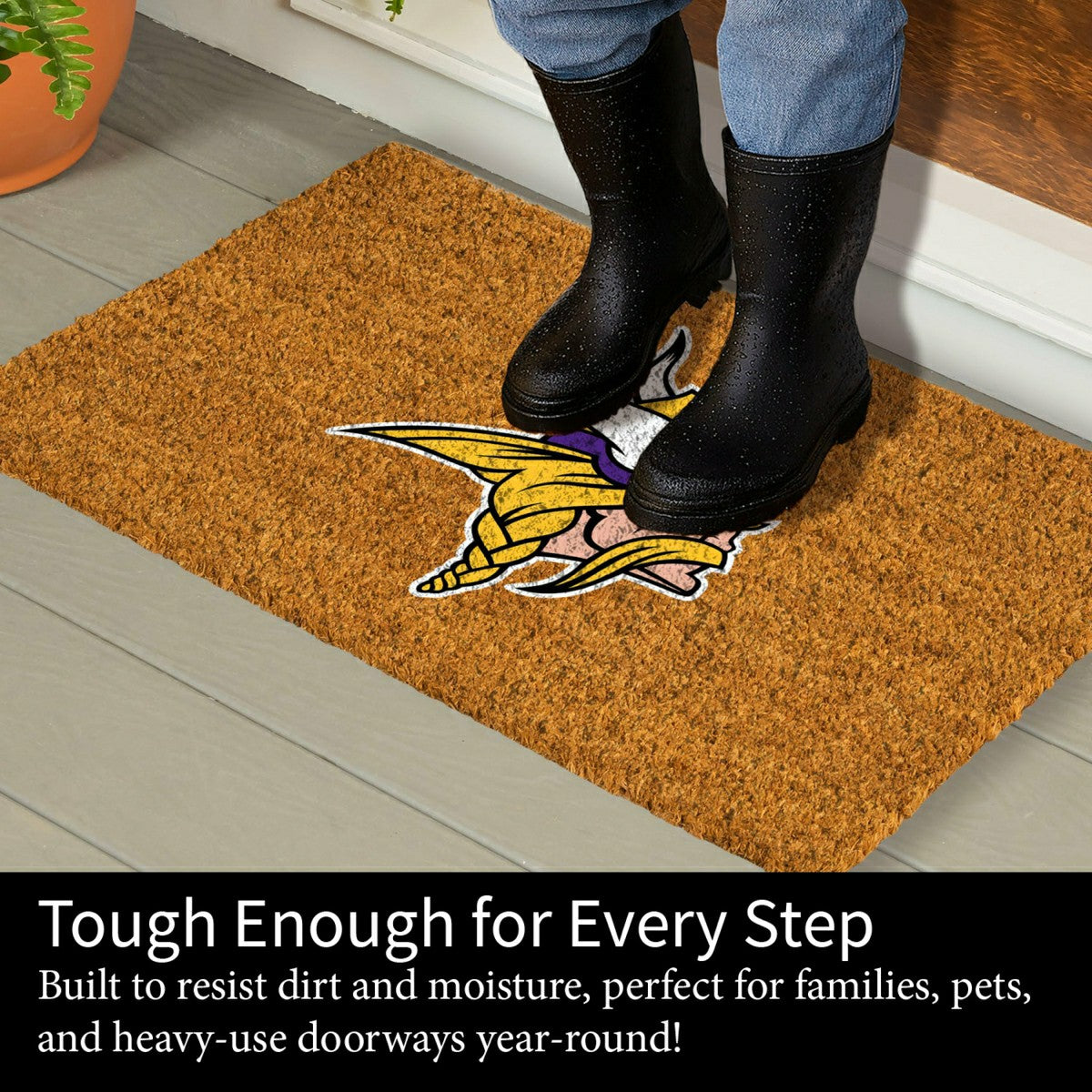 Coir Mat, 16"x28", Minnesota Vikings