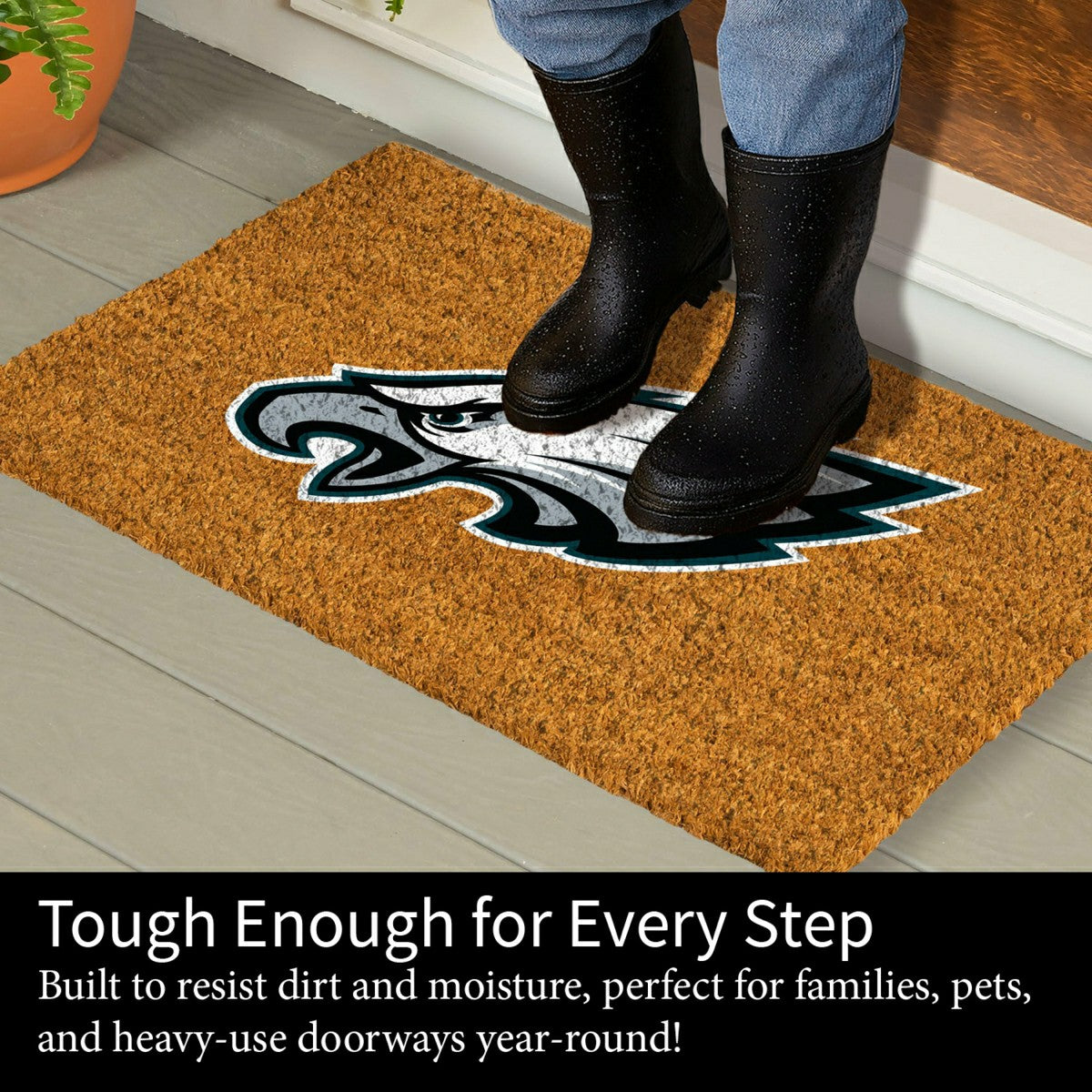 Coir Mat, 16"x28", Philadelphia Eagles