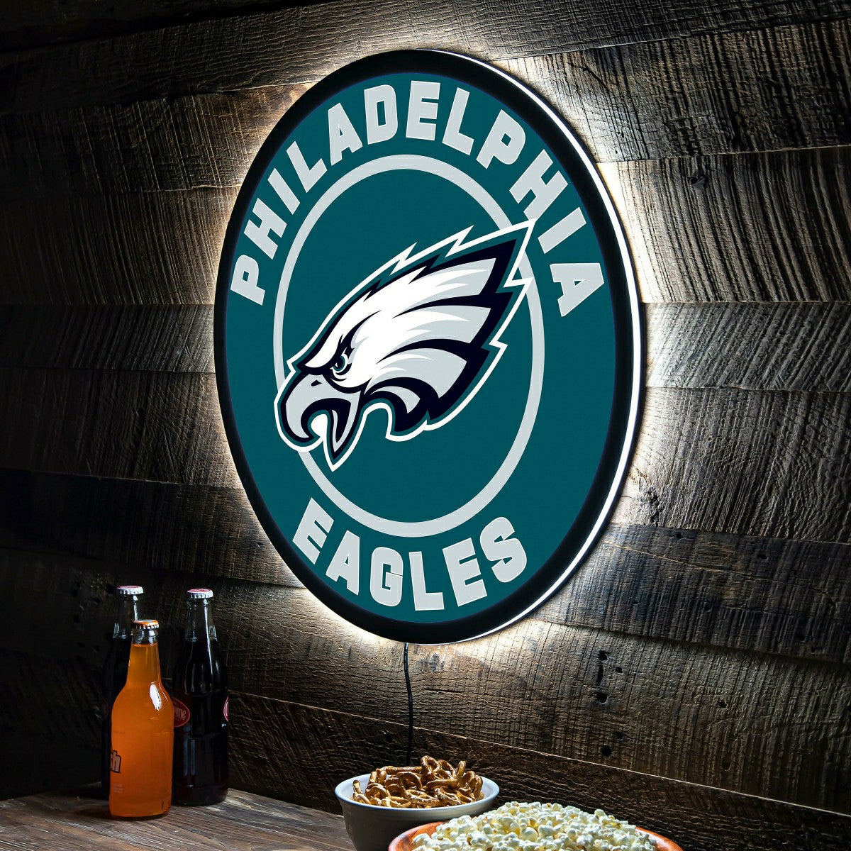 LED Wall Decor, Round, Philadelphia Eagles