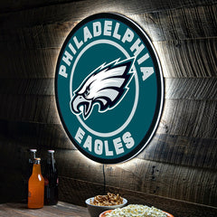 LED Wall Decor, Round, Philadelphia Eagles
