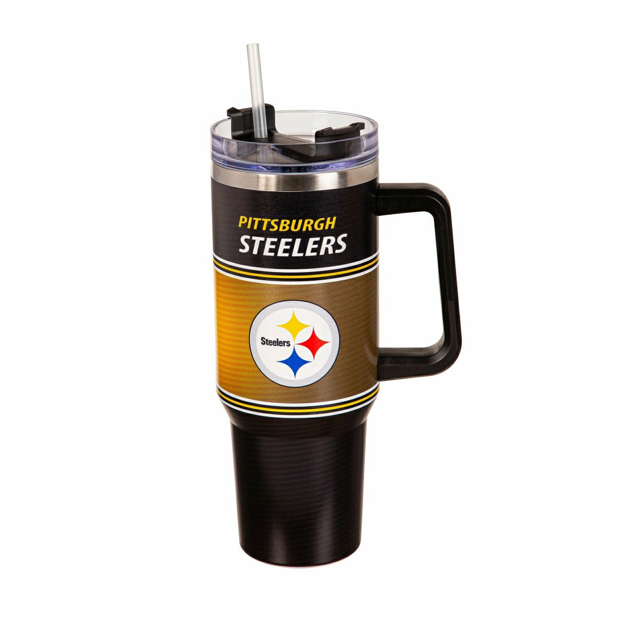 40oz Stainless Steel Canyon Cup w/ Straw, Pittsburgh Steelers