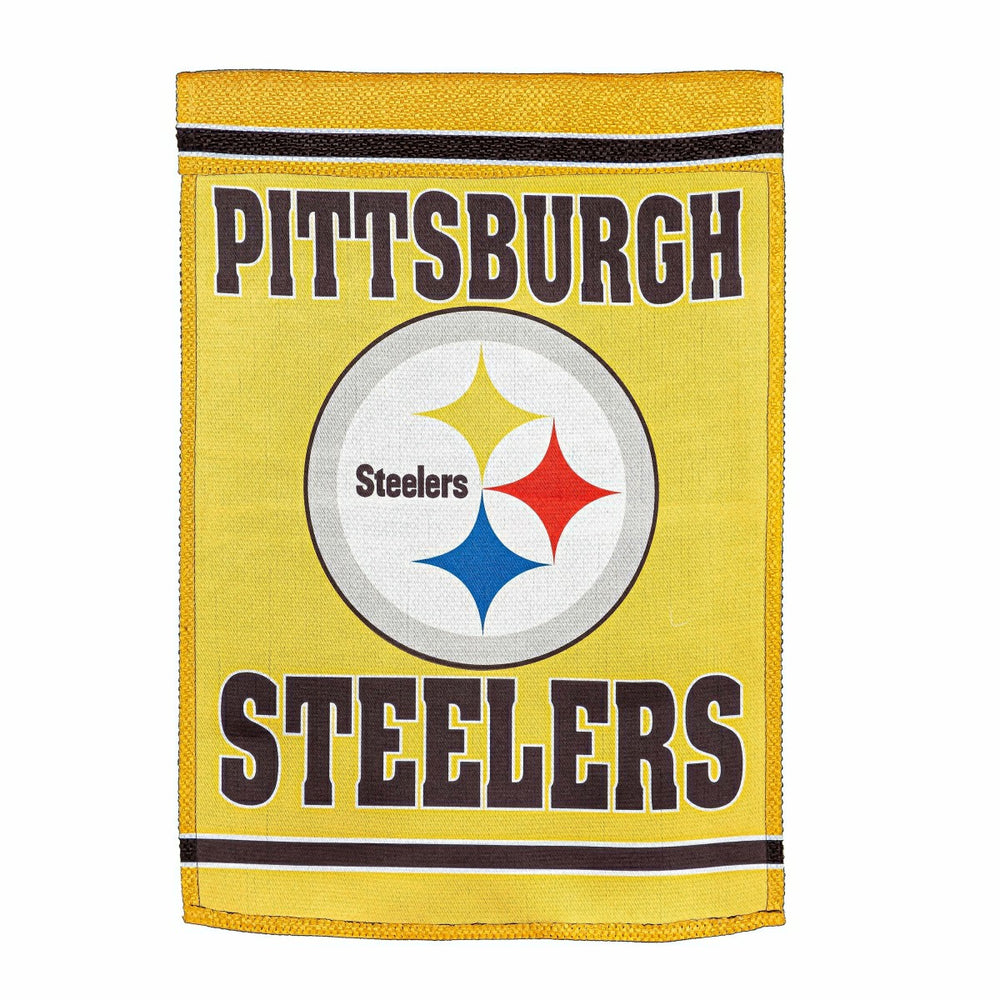 Embossed Suede Flag, House Size, Pittsburgh Steelers