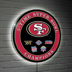 San Francisco 49ers Multi-Win Superbowl Champions Football Round LED W