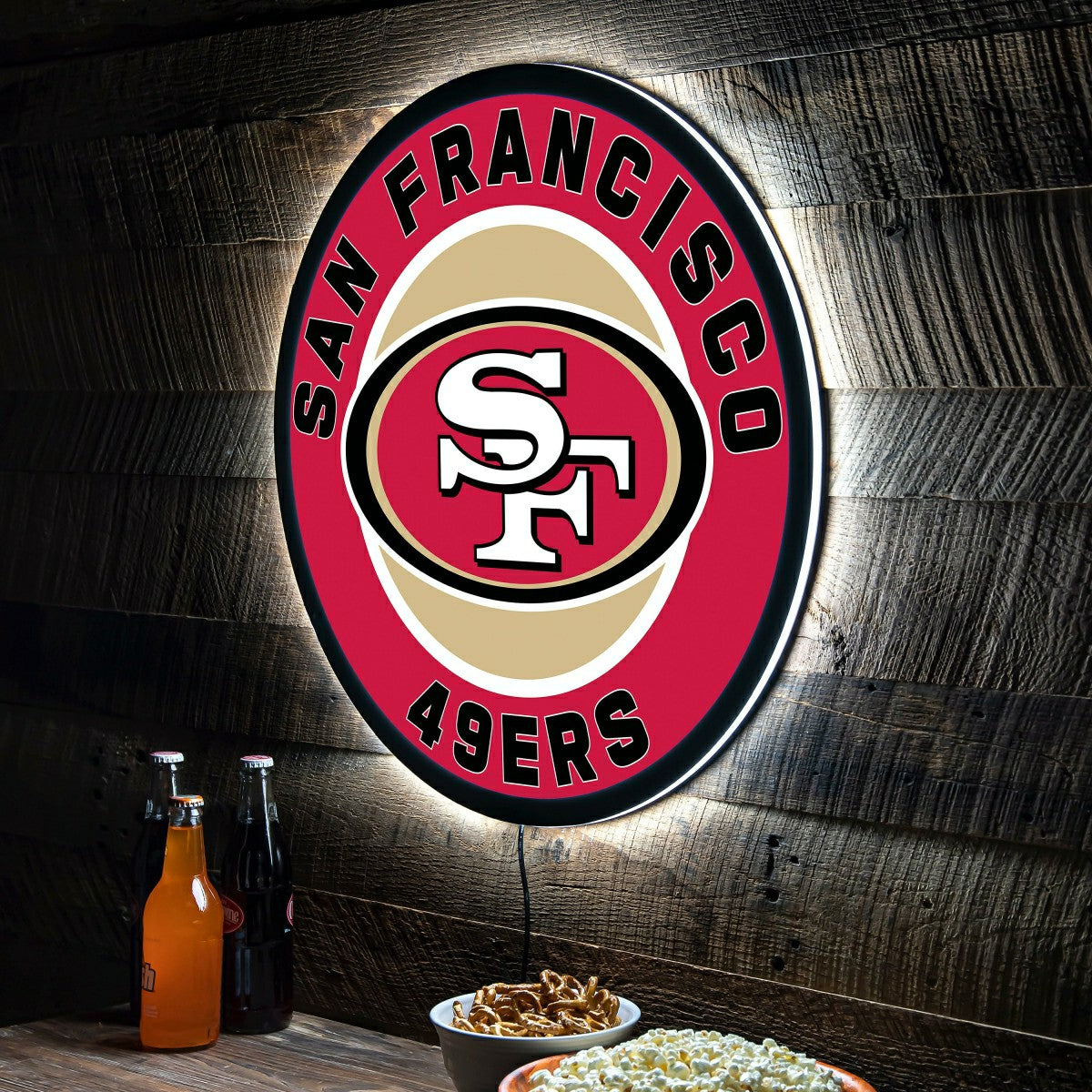 LED Wall Decor, Round, San Francisco 49ers