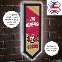 LED Wall Decor, Pennant, San Francisco 49ers
