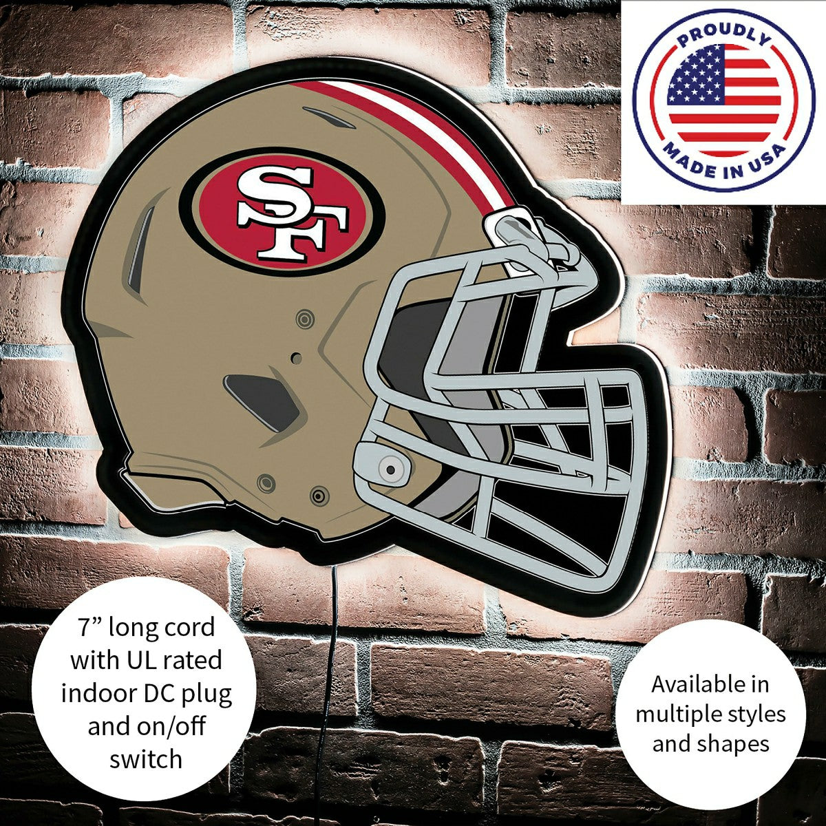 LED Wall Decor, Helmet, San Francisco 49ers