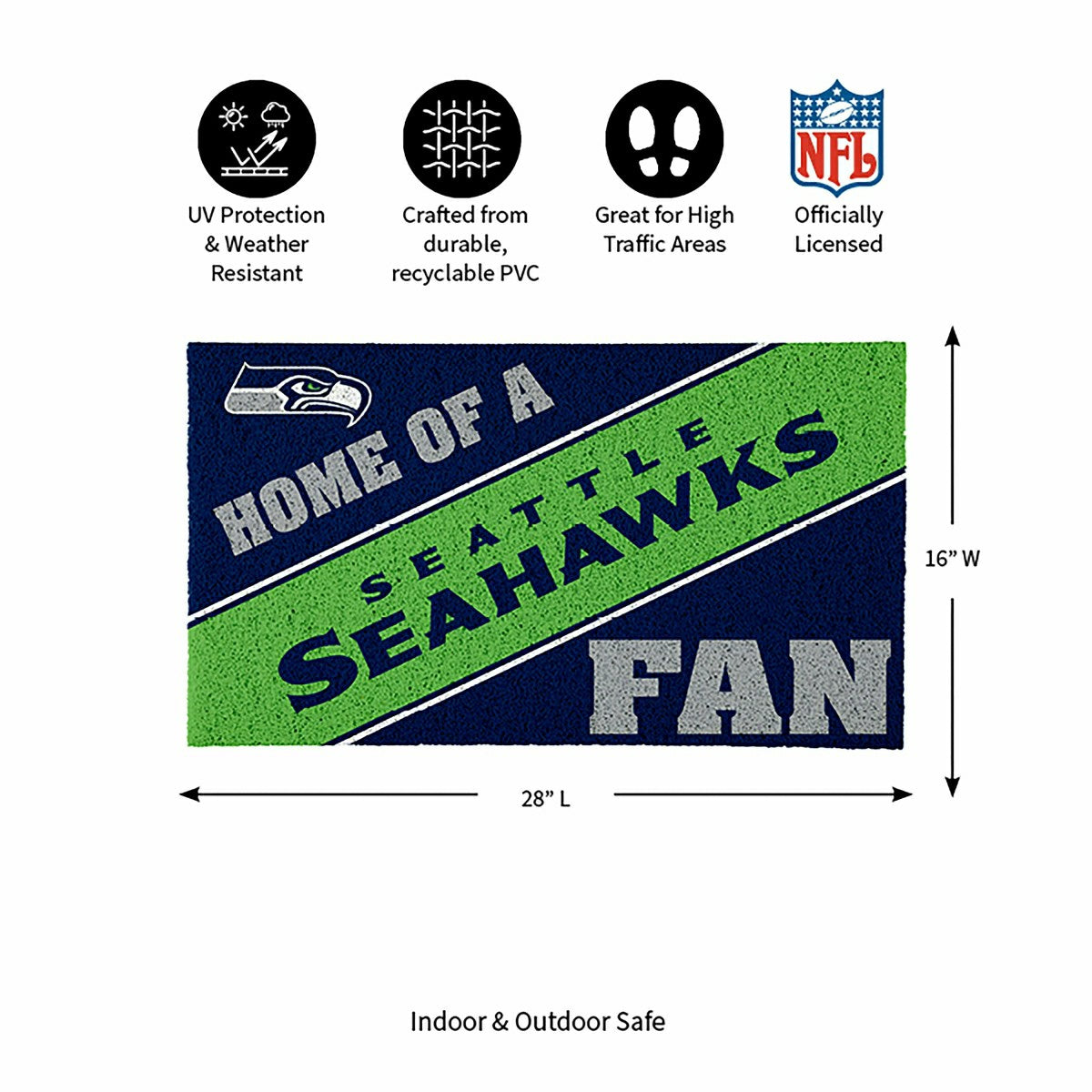 Seattle Seahawks, PVC Mat COLOR, Home of a Fan