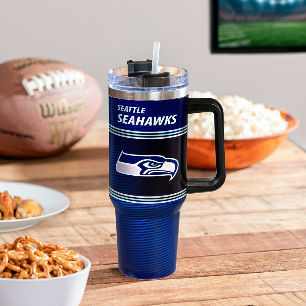 40oz Stainless Steel Canyon Cup w/ Straw, Seattle Seahawks